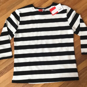 Dot & Line NWT Black and White Striped 3/4 Sleeve Tee Shirt Teen Girls Size 20
